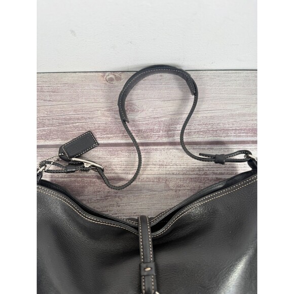 Vintage COACH Hamptons 7778 Hobo Clip Black Leather Stitching EXCELLENT - Picture 10 of 17